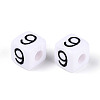 Opaque Acrylic European Large Hole Beads SACR-N020-01B-10-3