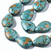 Dyed Synthetic Turquoise Teardrop Bead Strands TURQ-Q100-10B-3