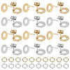 SUNNYCLUE 40Pcs 2 Colors Donut Shape 304 Stainless Steel Stud Earring Findings DIY-SC0023-56-1