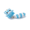 Glass Seed Beaded Cat Pendants PALLOY-MZ01020-03-3