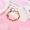 Brass Flat Round Charm Bracelets BJEW-JB05725-02-5