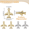20Pcs 2 Colors Brass Pendants KK-DR0001-50-2