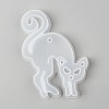 Halloween DIY Cat Shape Pendant Silicone Molds DIY-P006-40-3