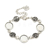 Antique Silver Plated Alloy Link Chain Bracelet Making MAK-K023-02A-AS-1