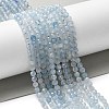 Natural Aquamarine Beads Strands G-F509-02-4mm-5