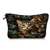 Flower Cat Polyester Cosmetic Bags Zipper Clutch Bags PW-WGF3E76-01-1