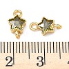 Brass Pave Cubic Zirconia Star Connector Charms KK-P348-08G-02-3