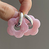 Flower Stainless Steel Acrylic Hoop Earrings FS-WGEB331-12-1