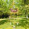 Wire Wrapped Natural Amethyst Chips & Moon Hanging Ornaments PW-WG515F2-02-1