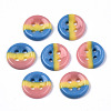 4-Hole Handmade Lampwork Sewing Buttons BUTT-T010-02F-1