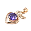 Brass Micro Pave Cubic Zirconia Pendants KK-E795-27KCG-03-2