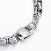 304 Stainless Steel Box Chain Bracelets BJEW-H508-07P-2