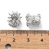 Rack Plating Brass Micro Pave Clear Cubic Zirconia Beads KK-U014-05P-2