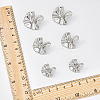 HOBBIESAY 24Pcs 3 Style Irregular Flower Shape 1-Hole Zinc Alloy Shank Buttons BUTT-HY0001-01P-3