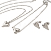 Non-Tarnish Heart 304 Stainless Steel Pendant Necklaces & Bracelets & Stud Earrings Sets for Women SJEW-C004-05P-2