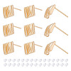 ARRICRAFT 10Pcs Rhombus Brass Stud Earring Findings KK-AR0004-04-1