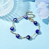 Lampwork Evil Eye Link Chain Bracelets BJEW-JB10045-03-2