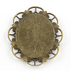 Alloy Oval Mirror Big Pendants PALLOY-R068-31AB-NR-3