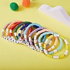 10Pcs 10 Style Encourage Word Polymer Clay Heishi Surfer Stretch Bracelets Set with Heart BJEW-SW00041-6