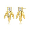 Brass Micro Pave Cubic Zirconia Stud Earrings EJEW-BB70421-8