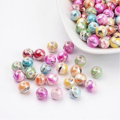 AB Color Wave Printed Acrylic Beads MACR-Q151B-M-1