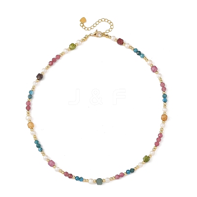 Gemstone & Natural Cultured Freshwater Pearl Beads Necklaces for Women NJEW-JN06518-01-1