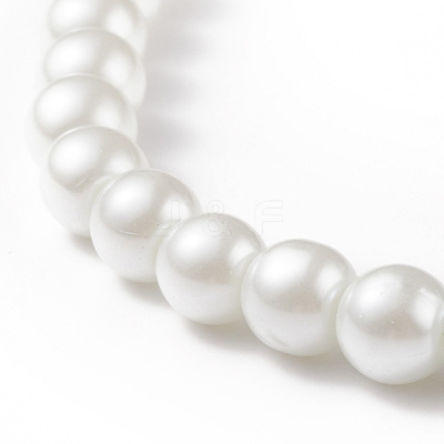 Glass Pearl Round Beaded Necklace for Men Women NJEW-JN03923-01-1