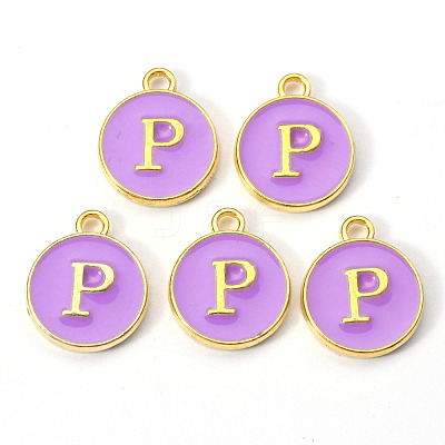Golden Plated Alloy Enamel Charms X-ENAM-S118-10P-1