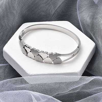 304 Stainless Steel Hinged Bangles for Women BJEW-A011-19P-1