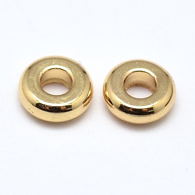 Brass Flat Round Spacer Beads KK-M085-B-12G-NR-1