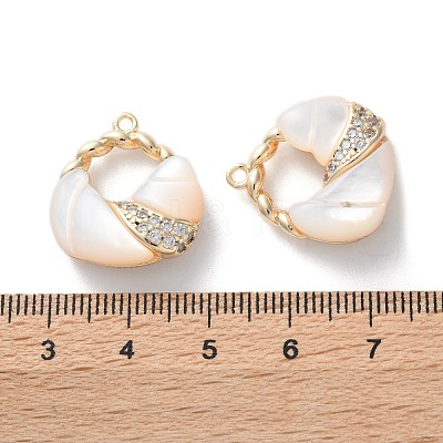 Brass Micro Pave Cubic Zirconia Pendants KK-C079-03G-1