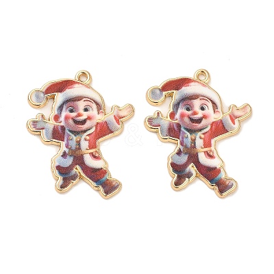 Christmas Alloy Enamel Pendants ENAM-K069-44F-G-1