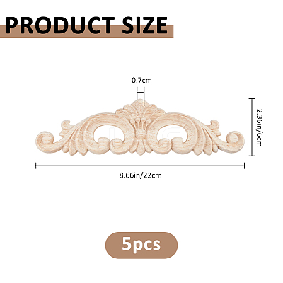 Rubber Wood Carved Onlay Applique DIY-WH0622-407A-1