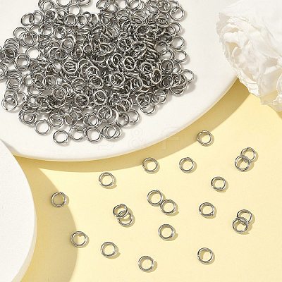 Tarnish Resistant 304 Stainless Steel Open Jump Rings STAS-E067-07-6mm-1