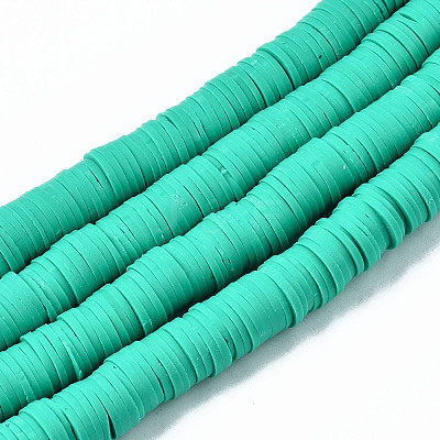 Handmade Polymer Clay Beads Strands CLAY-R089-8mm-141-1