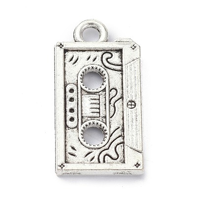 Tibetan Style Alloy Cassette Tape Pendants PALLOY-D203-01AS-1