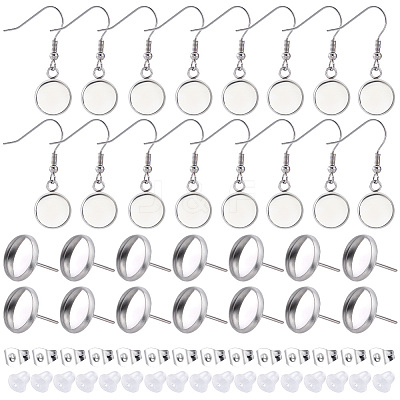 50Pcs 304 Stainless Steel Earring Hooks & 50Pcs Stud Earring Findings STAS-SC0008-68-1