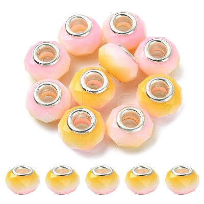 Glass European Beads GPDL-YW0001-02G-1