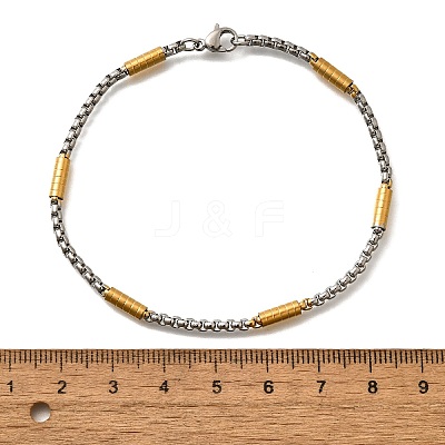 304 Stainless Steel Box Chain Bracelets for Women BJEW-C091-03C-GP-1