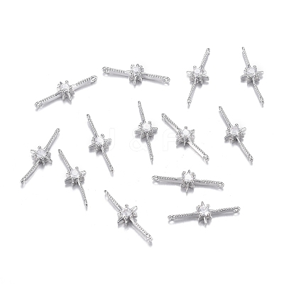 Brass Micro Clear Cubic Zirconia Links ZIRC-F120-096P-1