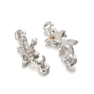 Gecko Alloy Crystal Rhinestone Multi-Stone Links connectors RB-J372-01P-1