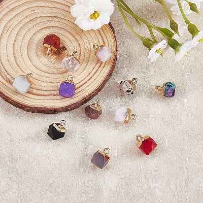 12Pcs 12 Styles Natural & Synthetic Gemstone Charms G-SZ0002-13-1