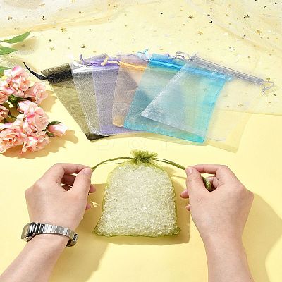 50Pcs Organza Bags Jewellery Storage Pouches Wedding Favour Party Mesh Drawstring Gift OP-FS0001-05E-1