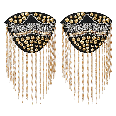2Pcs Iron Fashion Tassel Epaulette DIY-FH0006-40-1