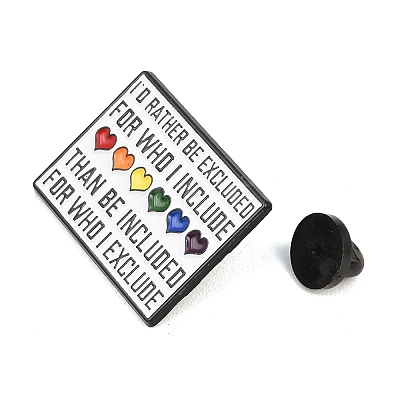 Pride Month Rainbow Heart Enamel Brooches X-JEWB-I062-02EB-1