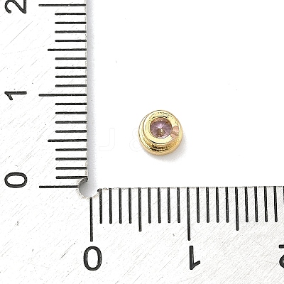 Flat Round Brass Micro Pave Cubic Zirconia Cabochons KK-P345-13G-A-1