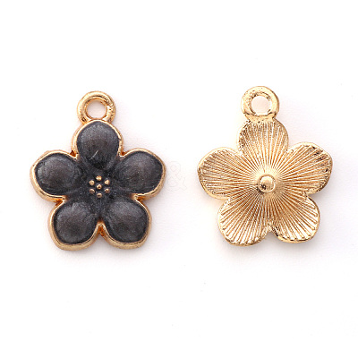 Light Gold Plated Alloy Enamel Pendants ENAM-R136-17D-1