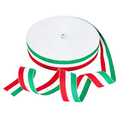 Polyester Grosgrain Ribbon SRIB-WH0009-02A-1