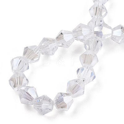 Transparent Electroplate Glass Beads Strands EGLA-TACDZ0005-6mm-03B-1