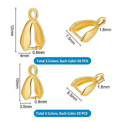 6 Styles Brass Ice Pick Pinch Bails KK-PH0011-03-1